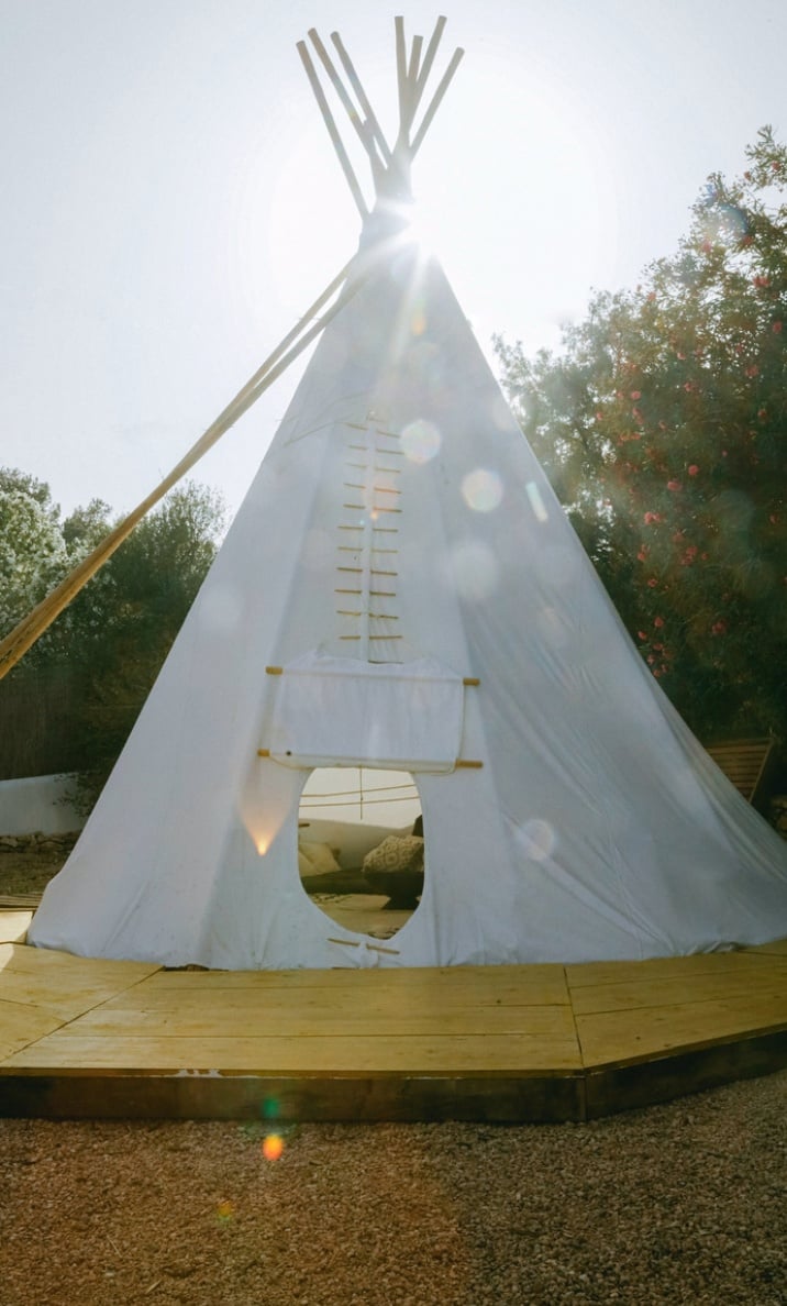 The ceremonial teepee at sunrise